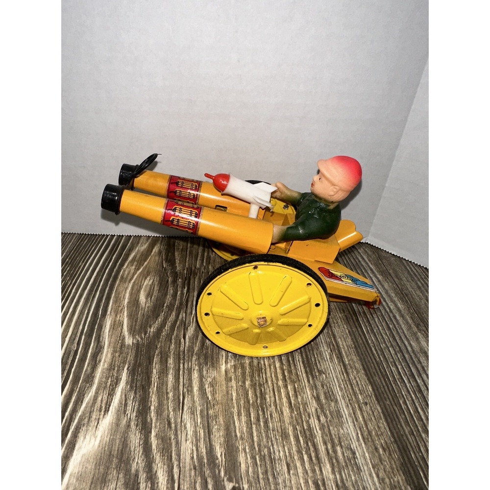 Toy IN Sheet Samrat Top Double Barrel Gunner Red Good Condition VTG
